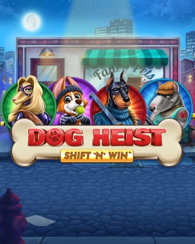 Dog Heist Shift 'n' Win game card