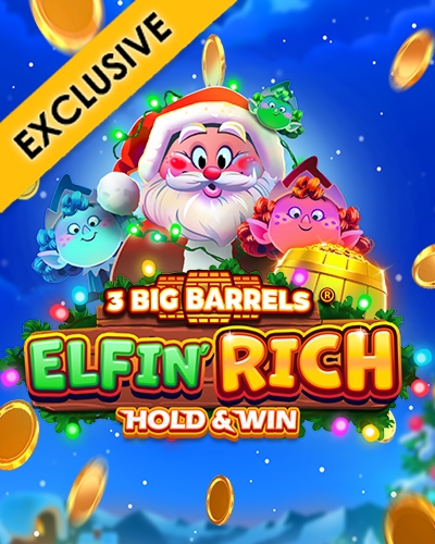 3 Big Barrels Elfin' Rich game card