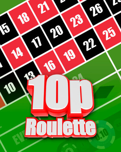 10p Roulette game card
