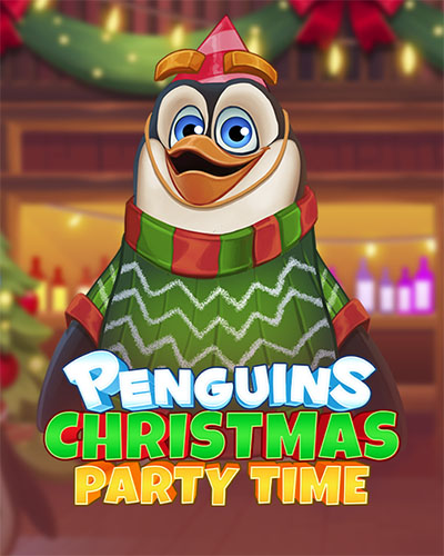 Penguins Christmas Party Time game card